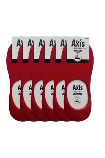 Axis 6 чифта мъжки безшевни силиконови неплъзгащи се невидими червени балерини