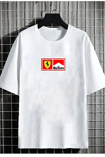 DEEPSENCE Unisex Oversize Λευκό T-shirt Malbora με στάμπα μπροστά
