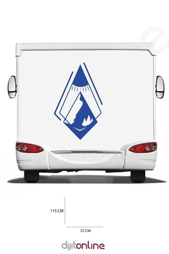 Dijitonline Autocolant pentru spate rulotă - Autocolant munte - 115x72 cm