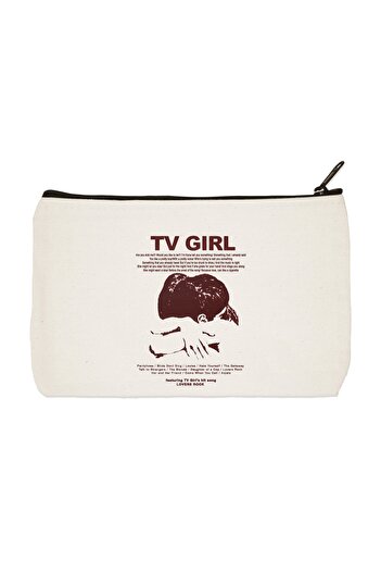 designedfy Clutch Tv Girl 2 Printed υφασμάτινη τσάντα μακιγιάζ, θήκη για στυλό, τσάντα