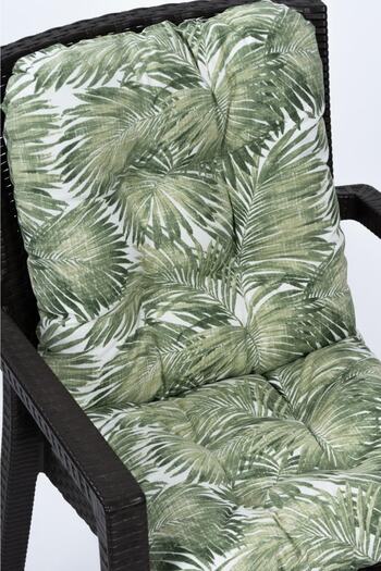 ALTINPAMUK Neva Pofidik Palm Green Backrest Chair Cushion with Special Stitched Laces, 44X88 cm