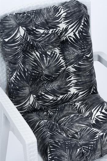 ALTINPAMUK Neva Pofidik Palm Black Back Chair Cushion with Special Stitched Laces, 44X88 cm