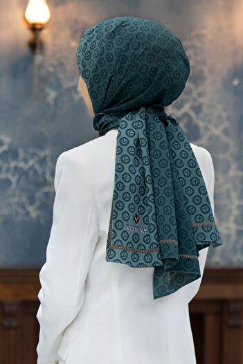 Vissona Women's Luxury Medina Silk Shawl Emerald Green-10