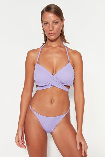 Trendyol Collection Lilac Bralette Tie Bikini Top TBESS23BU00204