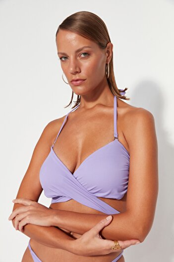 Trendyol Collection Lilac Bralette Tie Bikini Top TBESS23BU00204