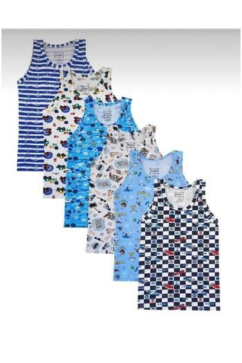 Tutku Boy's 6" Mixed Patterned Elastane Cotton Undershirt