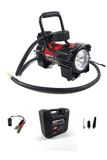 Germany Style Çantalı Mini Araç Hava Kompresörü Lastik Şişirme 150 Psi Çakmak Akü Kablosu