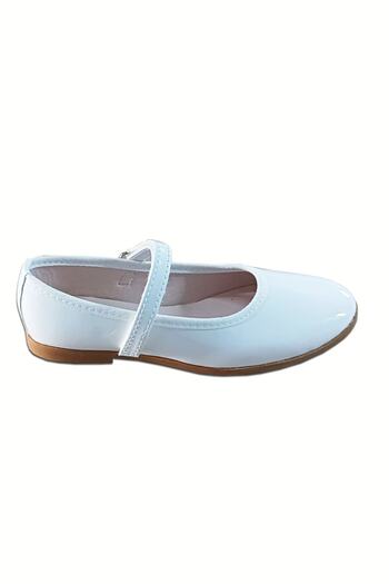 welissa White Patent Leather Girl's Ballerinas