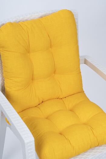 ALTINPAMUK Candy Pofidik Yellow Chair - Backrest, Special Stitching, Lace-up, 43x88 Cm