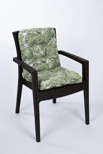 ALTINPAMUK Neva Pofidik Palm Green Backrest Chair Cushion with Special Stitched Laces, 44X88 cm