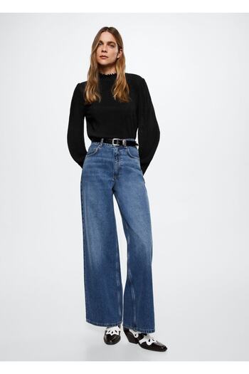 MANGO Woman T-Shirt με ζιβάγκο με υφή