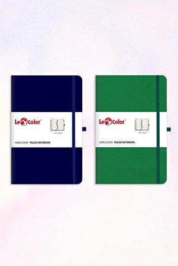 Le Color 2-Piece Rec Notebook Set 13x21 Green & Dark Blue