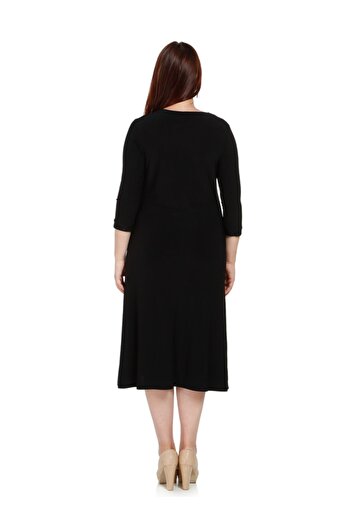 Nidya Moda Kadın Siyah Dantel Roba Abiye Elbise 4078DS