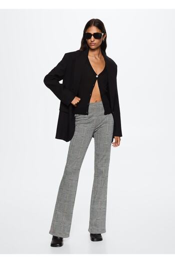 MANGO Woman Patterned Flared Trousers