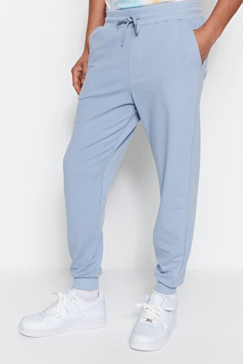 Trendyol Collection Μπλε ελαστικό παντελόνι Jogger Sweat - Κανονική εφαρμογή TMNSS20EA0053