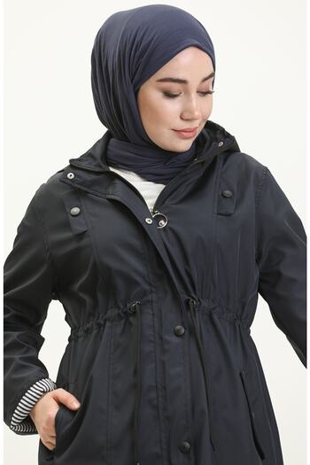 Butik Battal Beden Orta Boy Bondit Kumaş Trençkot