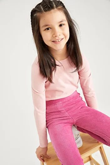 DeFacto Girl's Long Sleeve Basic T-Shirt