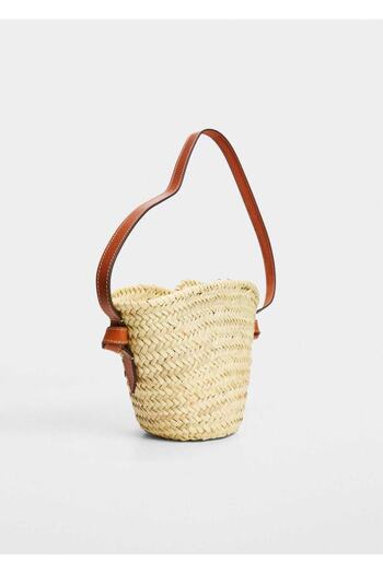 MANGO Woman Leather Basket Bag