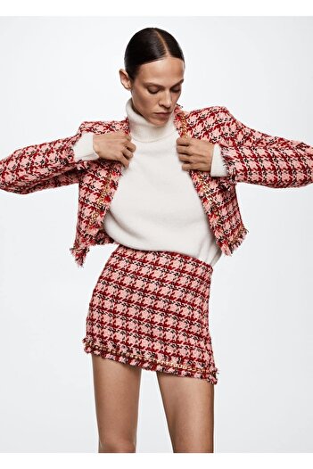MANGO Woman Μπουφάν Tweed με Αλυσίδα