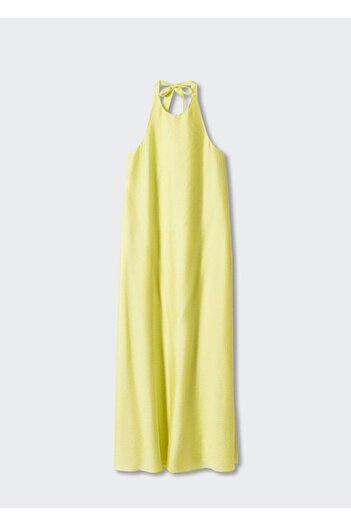 MANGO Woman Arkası Fiyonklu Elbise