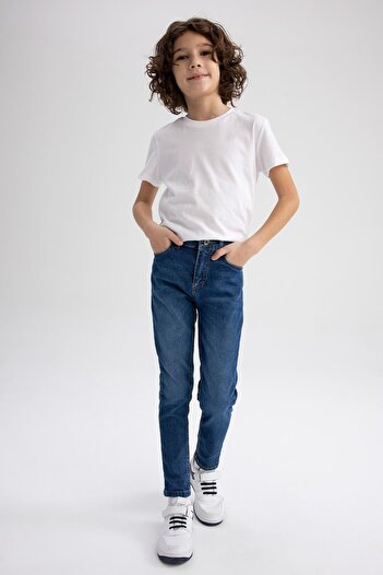 DeFacto Pantaloni de blugi cu picior drept pentru băiat, skinny, Z1695a623sm