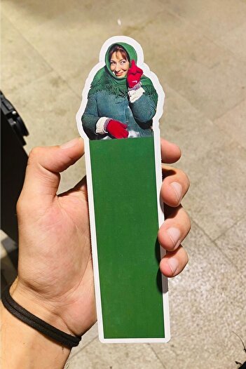 Namgo Paradise Neighborhood Pink Bookmark with Green Coat