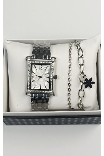 pullmarkt Taşlı Kadın Kol Saati + Bileklik Set