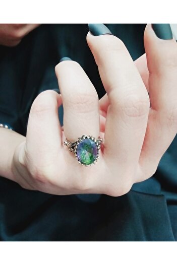 kapris concept Mystic Topaz Natural Stone Antiallergic Copper Ring