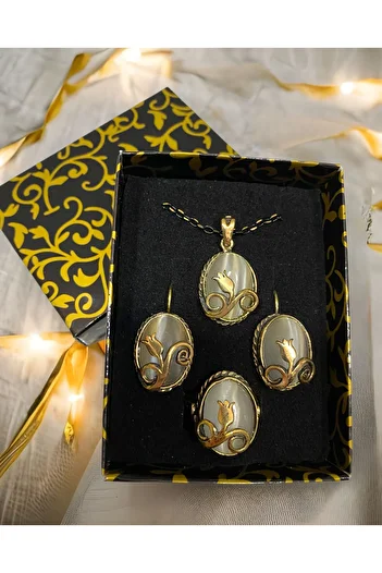 kapris concept Cat's Eye Copper, Antiallergic Necklace Earring Ring Jewelry Set