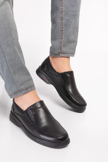 DİA COMFORT Men's Black Orthopedic Classic Shoes