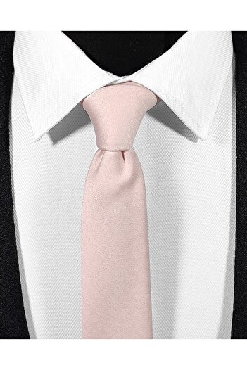 BLC Basic Line Co. Extra Fine Powder Color Plain Slim Fit 4 Cm Wide Tie Handkerchief Set Slim Fit Narrow