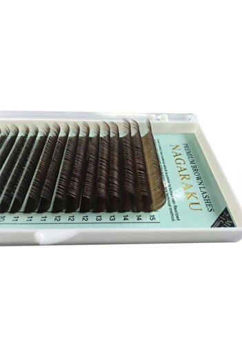 NAGARAKU Dark Brown Ipek Kirpik D Kıvrım 7-9-10-11-12-13-14-15 Mm Mix Kirpik