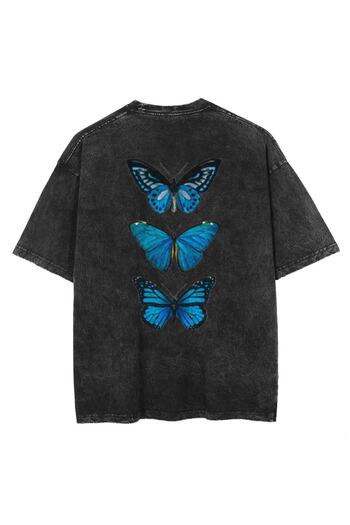 Touz Унісекс Eysa Triple Blue Butterfly Футболка з принтом на спині