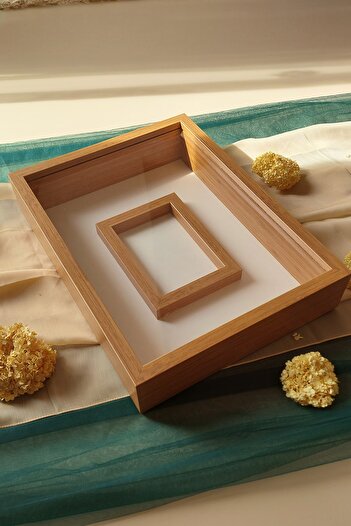 Verda Çerçeve 30x40 Cm LED-Free Bamboo Color Photo Section Design Rose Box Memory Frame!Unnamed