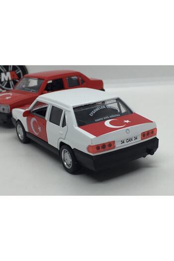 CAN OYUNCAK Tofas Şahin 1/32 Scale Metal Car White with Turkish Flag