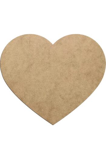 Ahşap 12 Pieces 33 Cm 3 Mm Raw MDF Duralite Heart Plate, American Service, Presentation