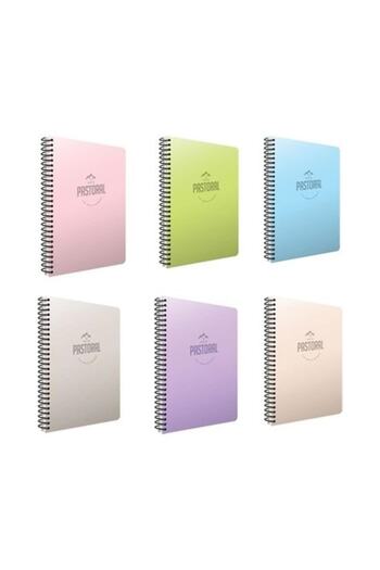 Gıpta Pastoral Spiral PP Cover Notebook A4 96 Sheets - 3 Plaids, 3 Lines, 6 Pieces