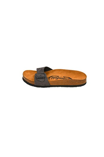 Moosefield Aile Boyu Hakiki Deri Unisex Anatomik Taban Yumuşak Kalın Nubuk Terlik
