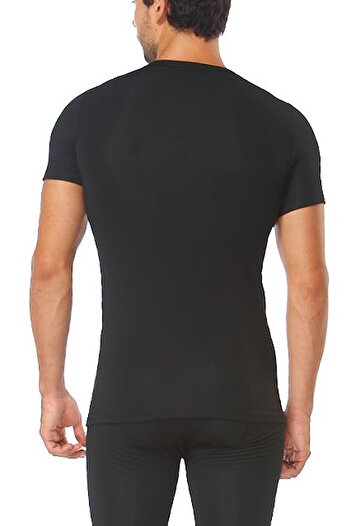 Svm Men's Black Half Sleeve Thermal Top 9026