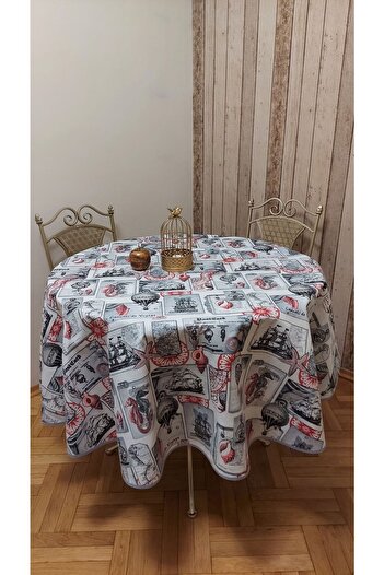 gonk Round, Sea Themed, Duck (LIQUID PUSHER, SPOT-PROOF) Fabric, Table Cloth