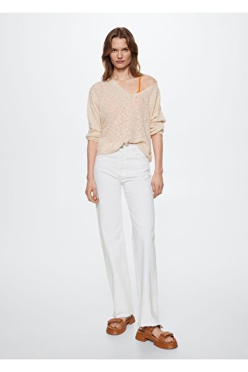 MANGO Woman Jeans mit hoher Taille und weitem Bein
