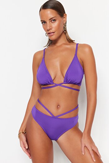 Trendyol Collection Lila csövek normál lábú bikini alsó TBESS23BA00289