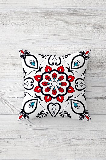 on the clouds Tile Patterned Turquoise Hidden Zippered Throw Pillow Cover Sofa Pillow Cover Set (4 Pieces)