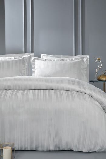 Yataş Shelly King Size Bamboo Satin Duvet Cover Set - Gray