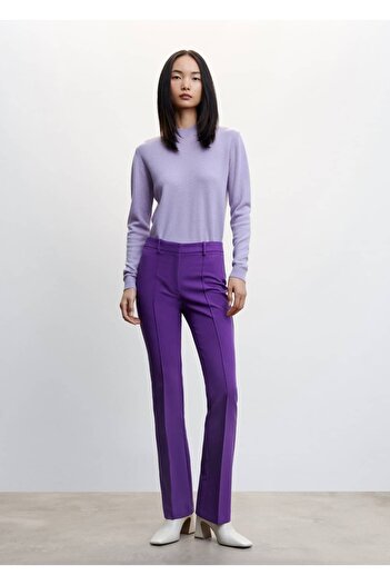 MANGO Woman Straight Cut Fabric Trousers