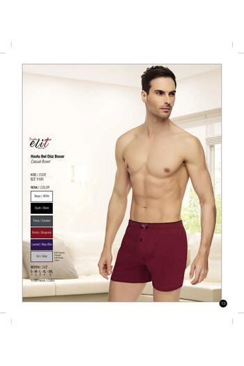 Tutku Elit Men's Towel Waist Combed Cotton Boxer 1101 - 9 Pieces