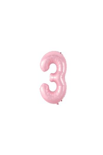LOTUS PARTY 3 Years Old Pink Color Number Foil Balloon