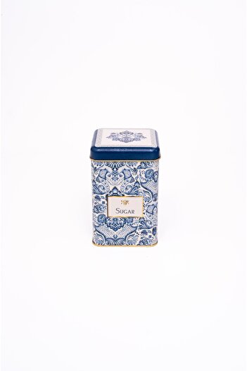 EVLE Er022-y3 Azulejos Sugar Patterned Square Metal Storage Container 11x11 Cm