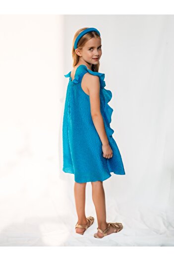 SheShe Kız Çocuk Elbisesi - Dsl0157 Cobalt Blue