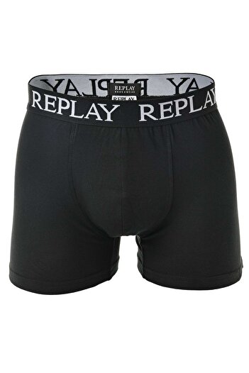 Replay Herren Boxershorts, 3er Pack - Unterhosen, Baumwolle, Logo, einfarbig